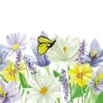 Decoupage Paper Napkins - Pastel Garden Flowers with Butterflies