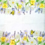 Decoupage Paper Napkins - Pastel Garden Flowers with Butterflies - Image 2
