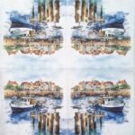 Decoupage Paper Napkins - Port Scene - Image 2