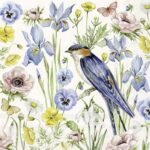 Decoupage Paper Napkins - Spring Blooms Cream