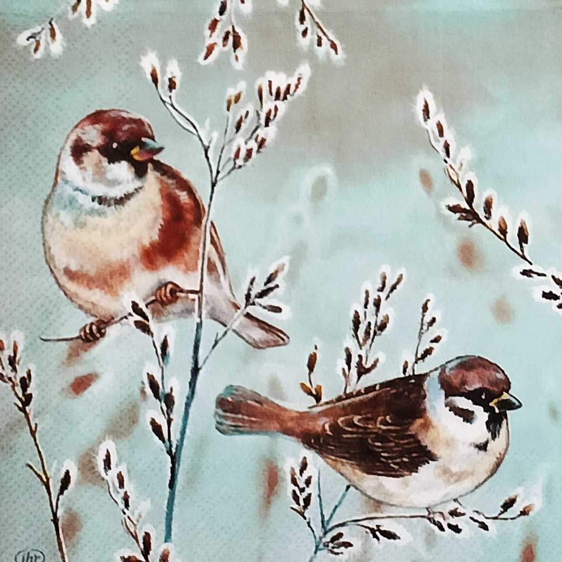 WINTER-MELODY-blue-grey_L1085545_IHR-Ideal-Home-Range-topaz Decoupage Paper Napkins - Winter Melody Blue Grey - Image 1