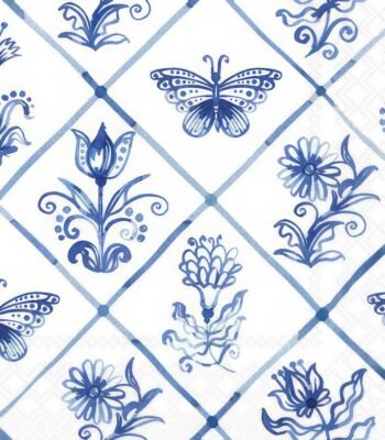 Decoupage paper napkin with diamond shaped tile geometric pattern