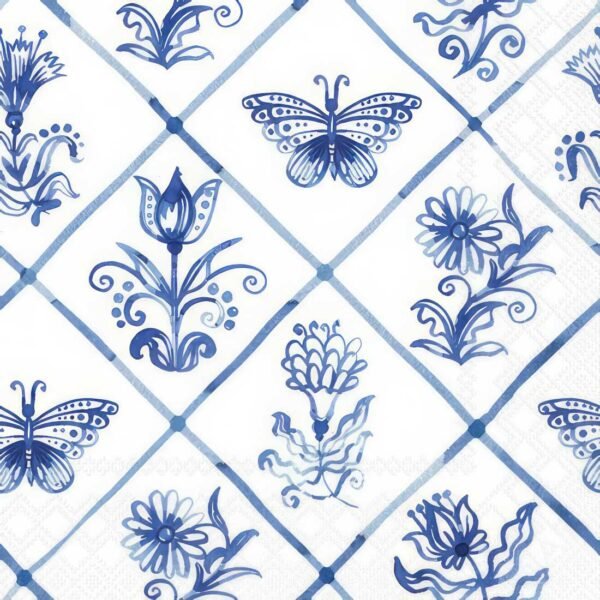 Decoupage paper napkin with diamond shaped tile geometric pattern
