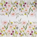 Decoupage paper napkin with soft pastel pink flowers and delicate floral pattern