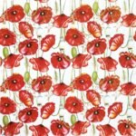 Decoupage Paper Napkins - Poppy All Over White - Image 2