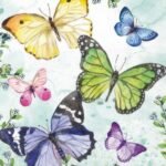 Decoupage Paper Napkins - Fluttering Butterflies Aqua