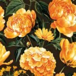 Decoupage Paper Napkins - Yellow Flowers On Black