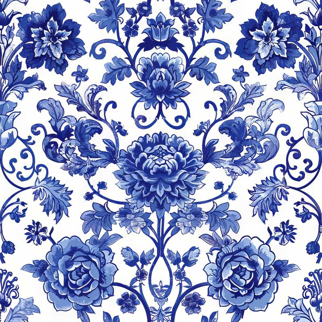 Blue-Floral-Pattern-SDOG-043101-topaz Decoupage Paper Napkins - Blue Floral Pattern - Image 1