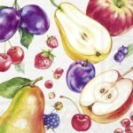 Decoupage Paper Napkins - Farm Fruits Cream