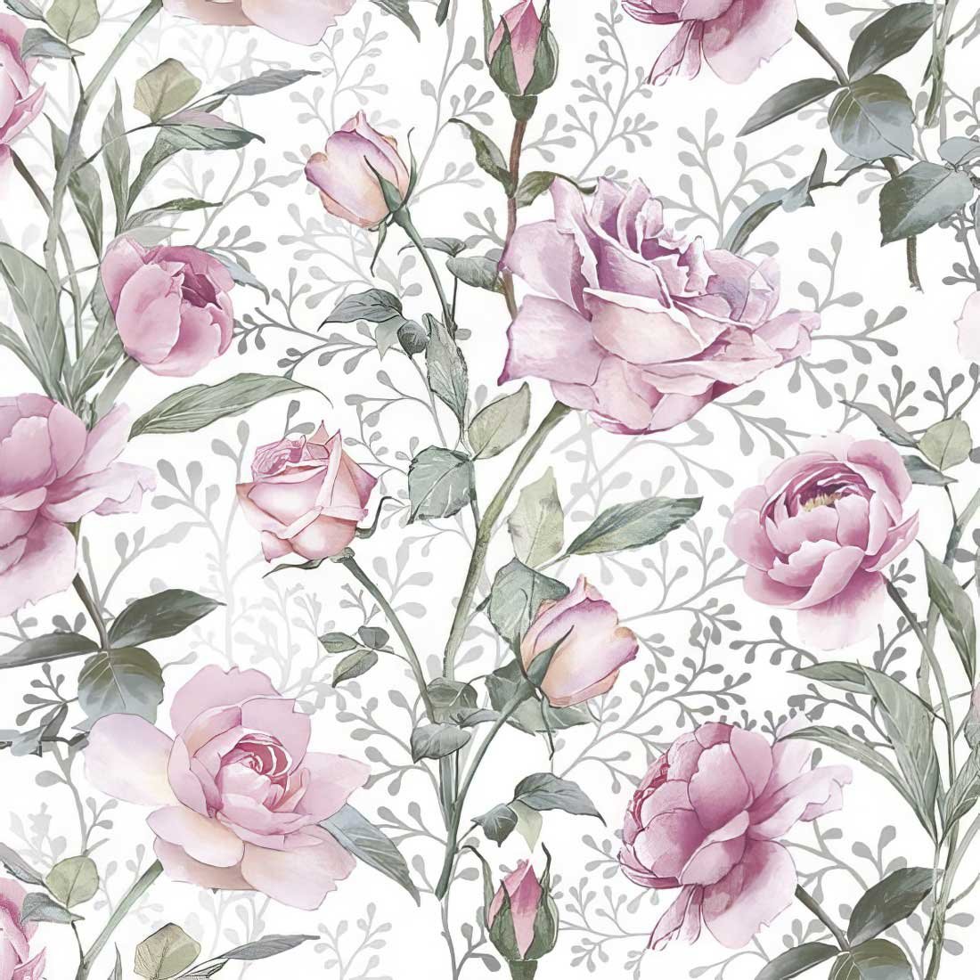 Pink-Roses-on-Silver_SDOG-042901_Daisy-Pol-Mak-Collection-topaz Decoupage Paper Napkins - Pink Roses On Silver - Image 1