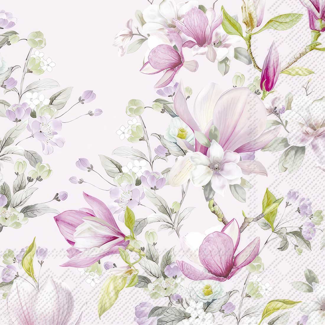 ROMANTIC-MAGNOLIA-light-rose_L-1031659_IHR-Ideal-Home-Range-topaz Decoupage Paper Napkins - Romantic Magnolia Light Rose - Image 1