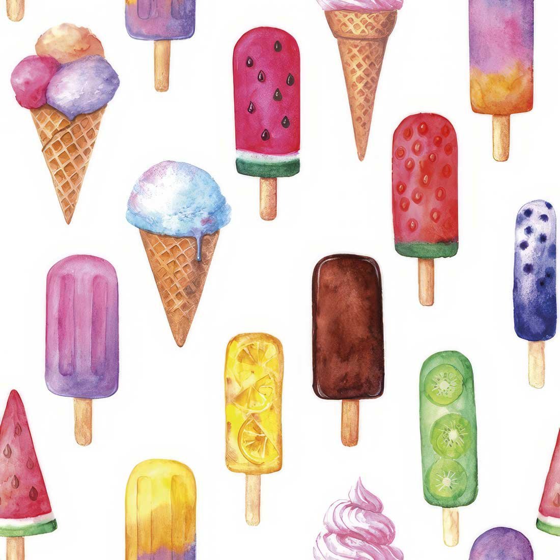Watercolour-Ice-Cream_SDOG-035901_Daisy-Pol-Mak-Collection-topaz Decoupage Paper Napkins - Watercolour Ice Cream - Image 1