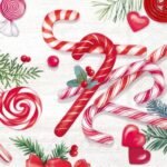Decoupage Paper Napkins - Candy Canes