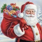 Decoupage Paper Napkins - Santa Surprise